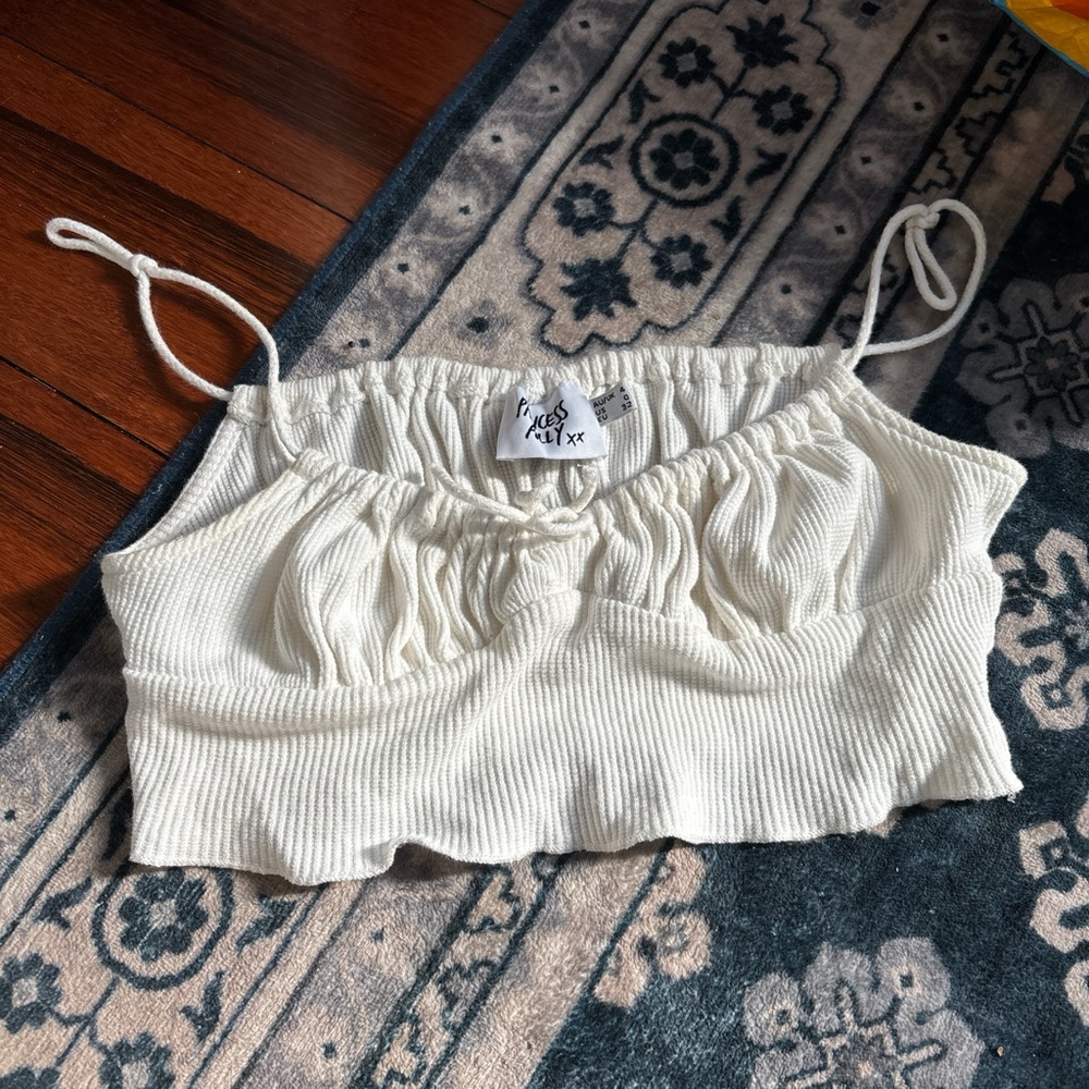 Princess Polly White Ribbed Top